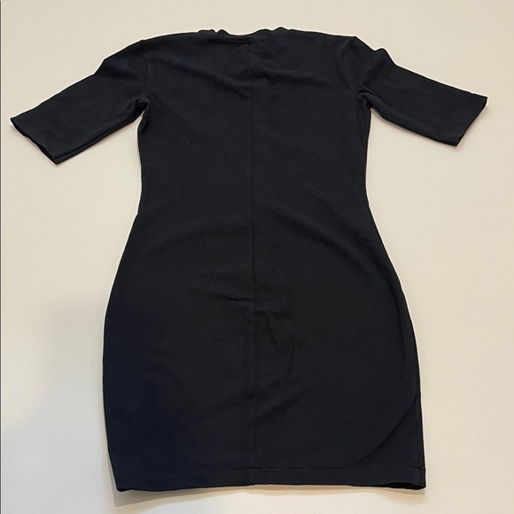 John Elliott JOHN Rib Mini Dress Black Short Sleeve Bodycon Dress - Picture 7 of 9